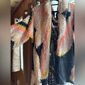 Free People Multicolor Abstract Cardigan